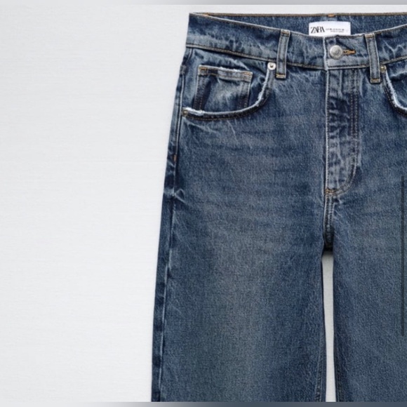 NWT ZARA Wide Leg Patchwork Collection Jeans SIZE 32 - Picture 12 of 16